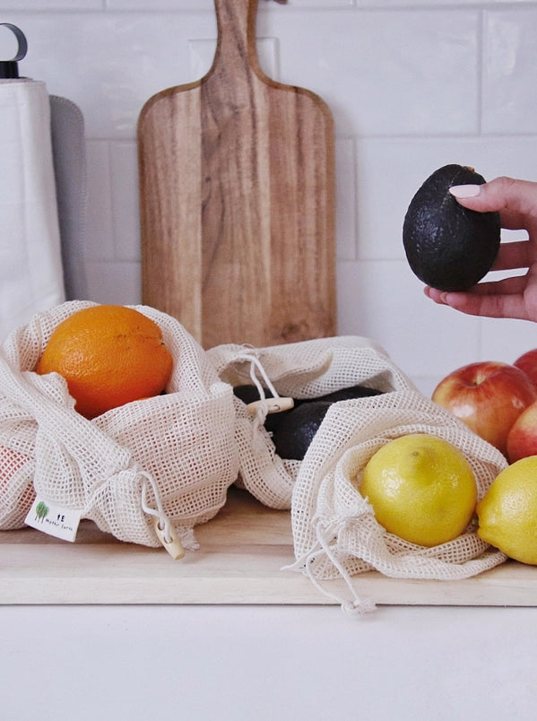 Organic Cotton Mesh Produce Bags - 3 Pack