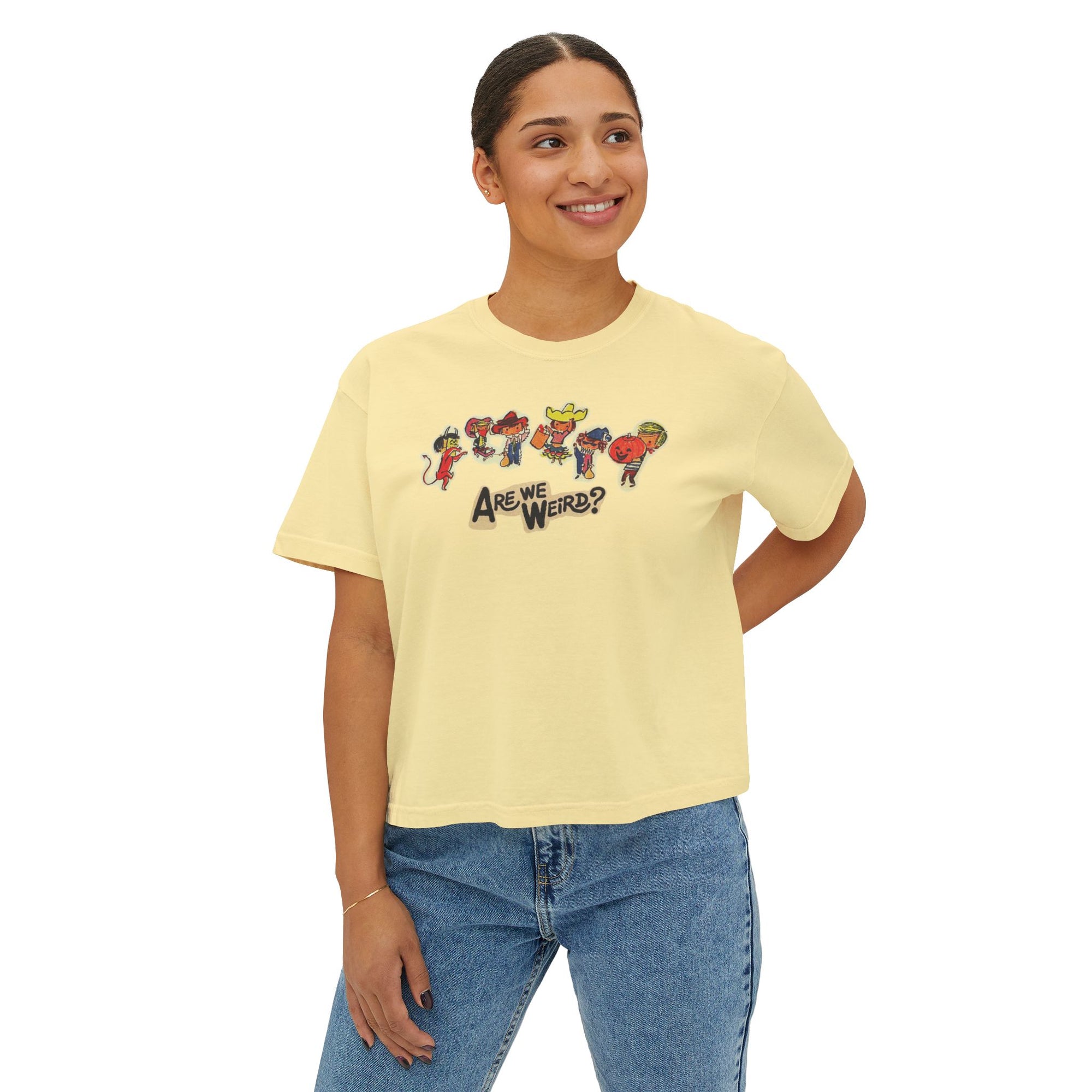 are we weird crop tee