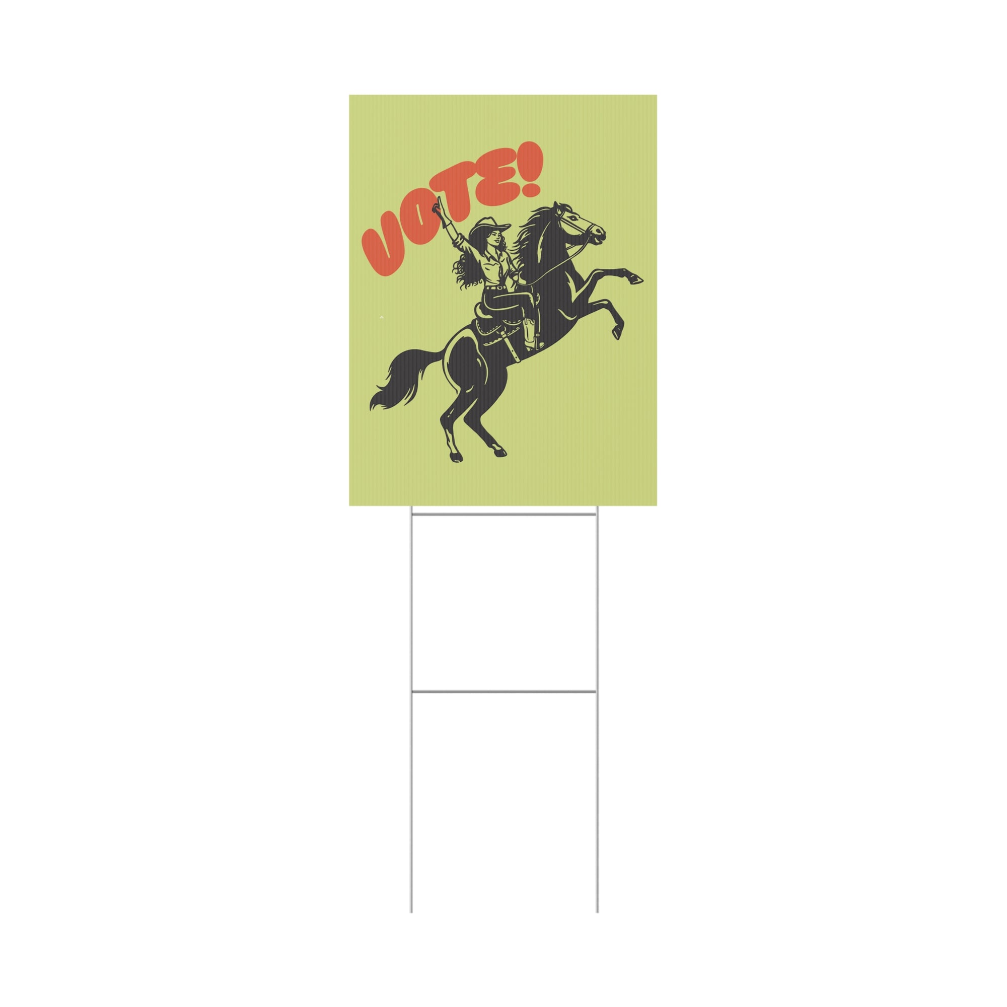 Vote cowgirl yard sign