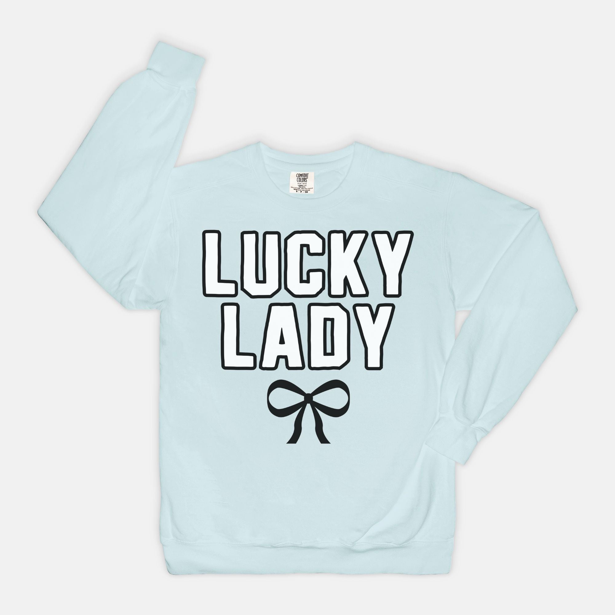 Lucky Lady Bow Vintage Wash Crew