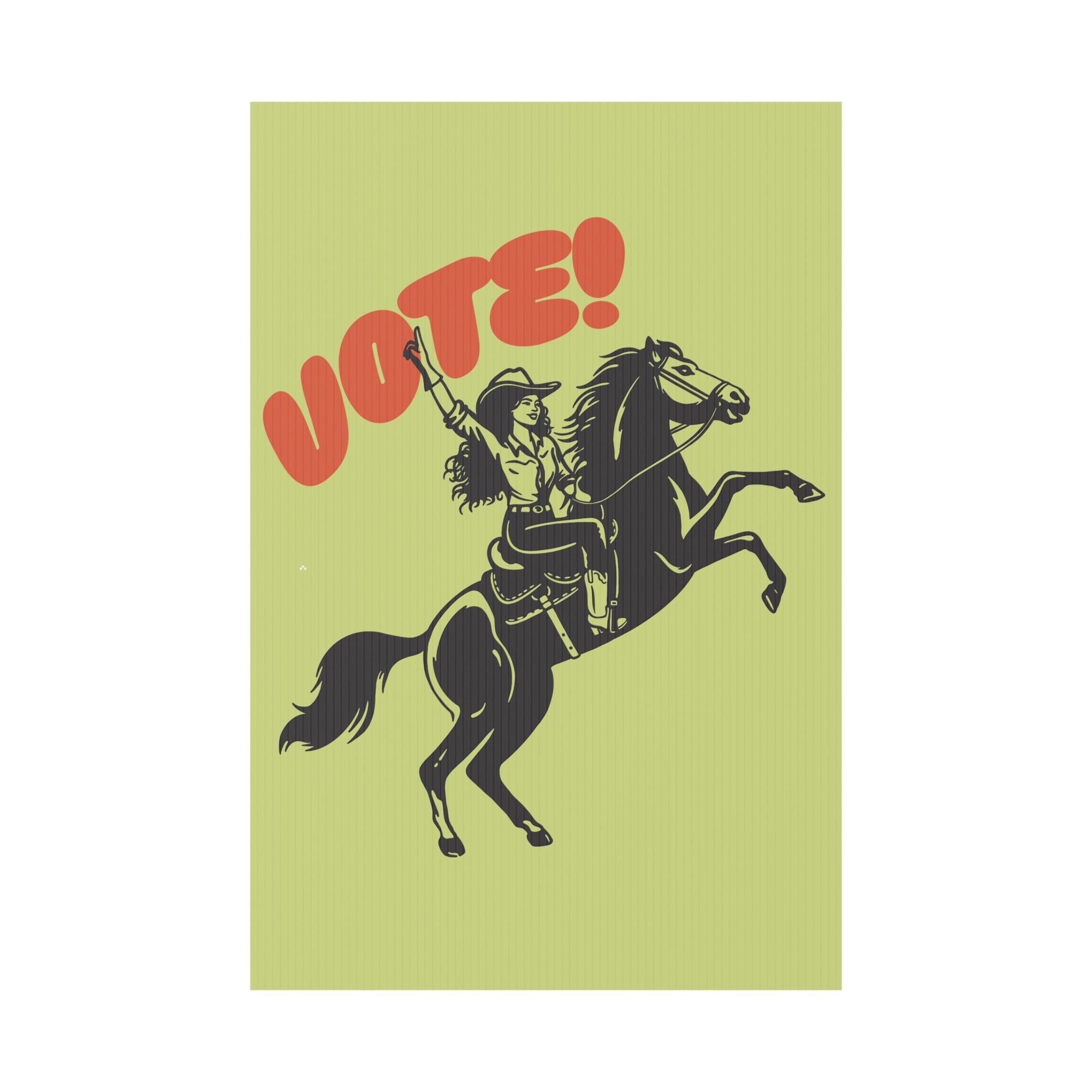 Vote cowgirl yard sign