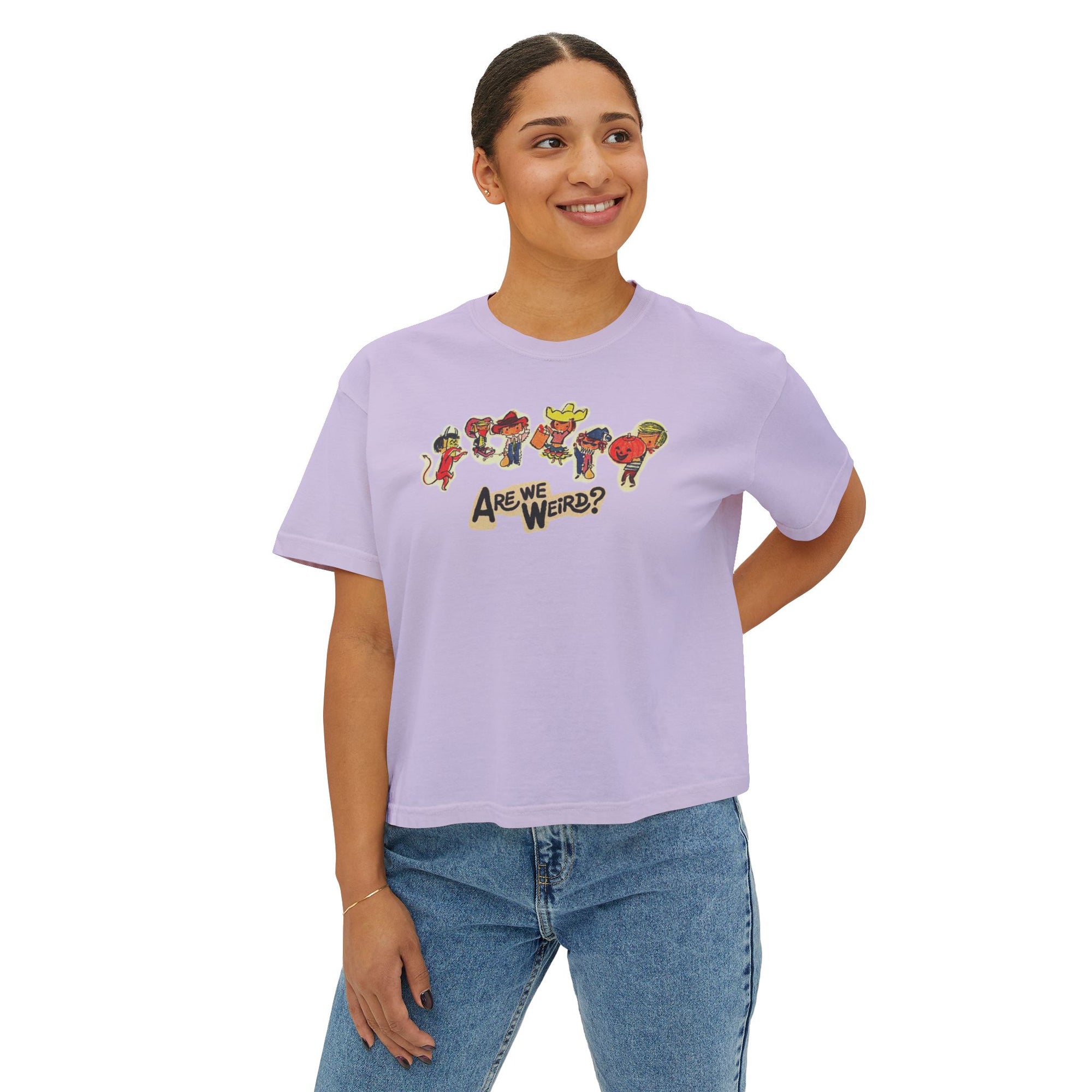 are we weird crop tee