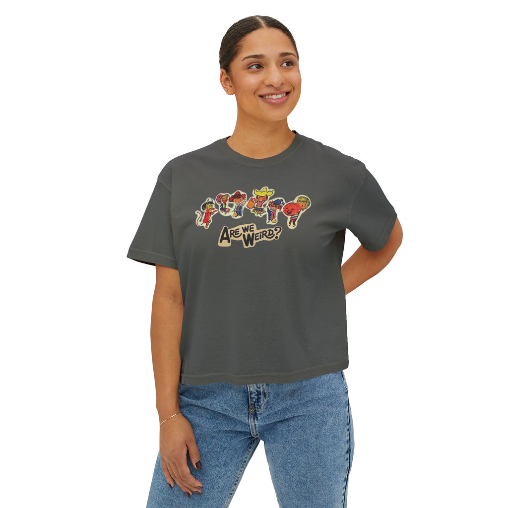 are we weird crop tee