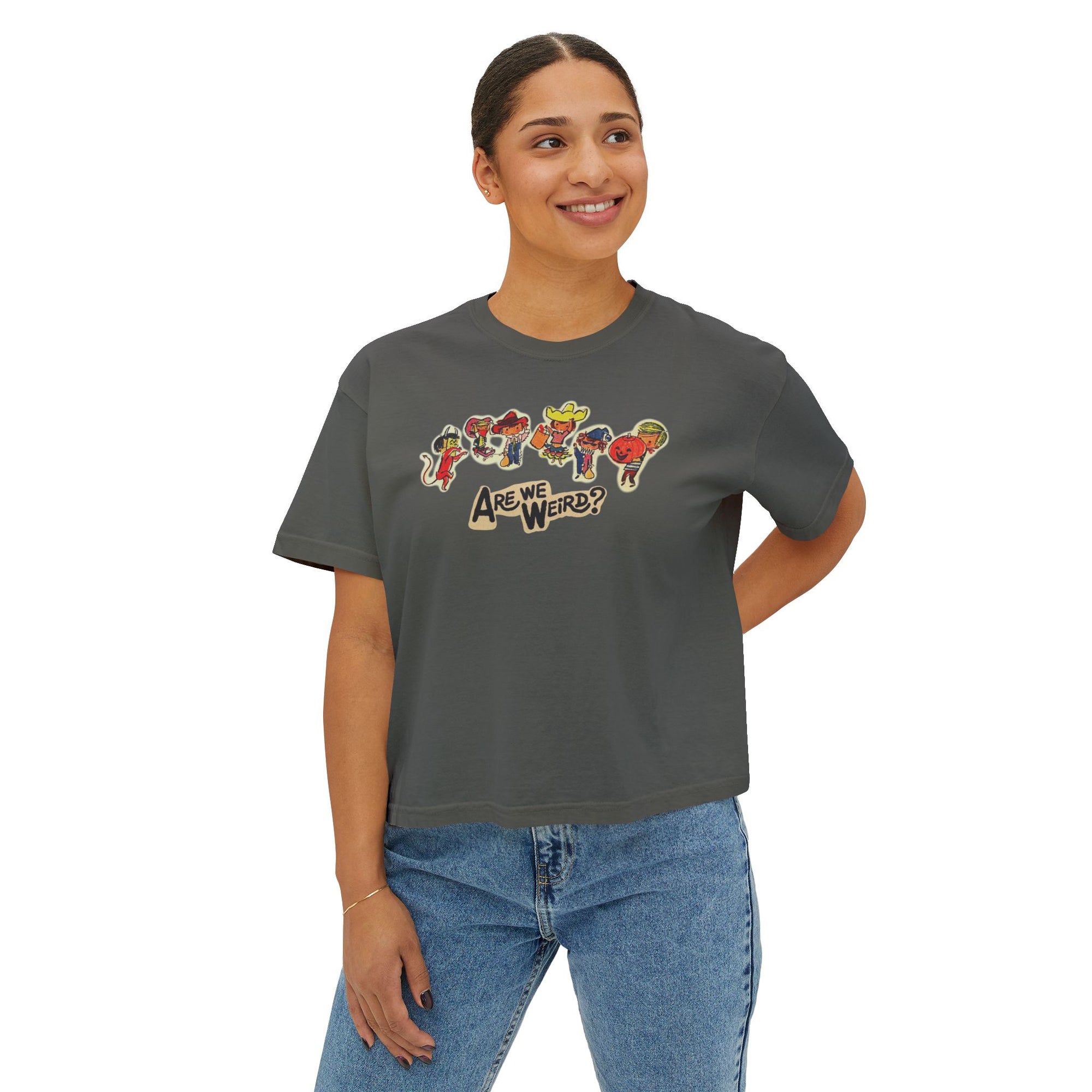 are we weird crop tee