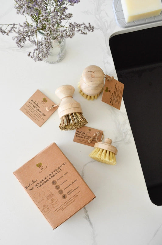 Bamboo Modular Cleaning Brush - 3pk