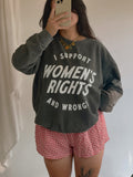 I Support Women's Rights and Wrongs Crewneck