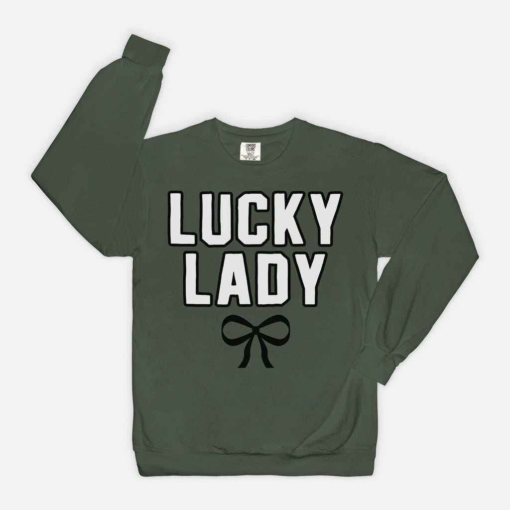 Lucky Lady Bow Vintage Wash Crew