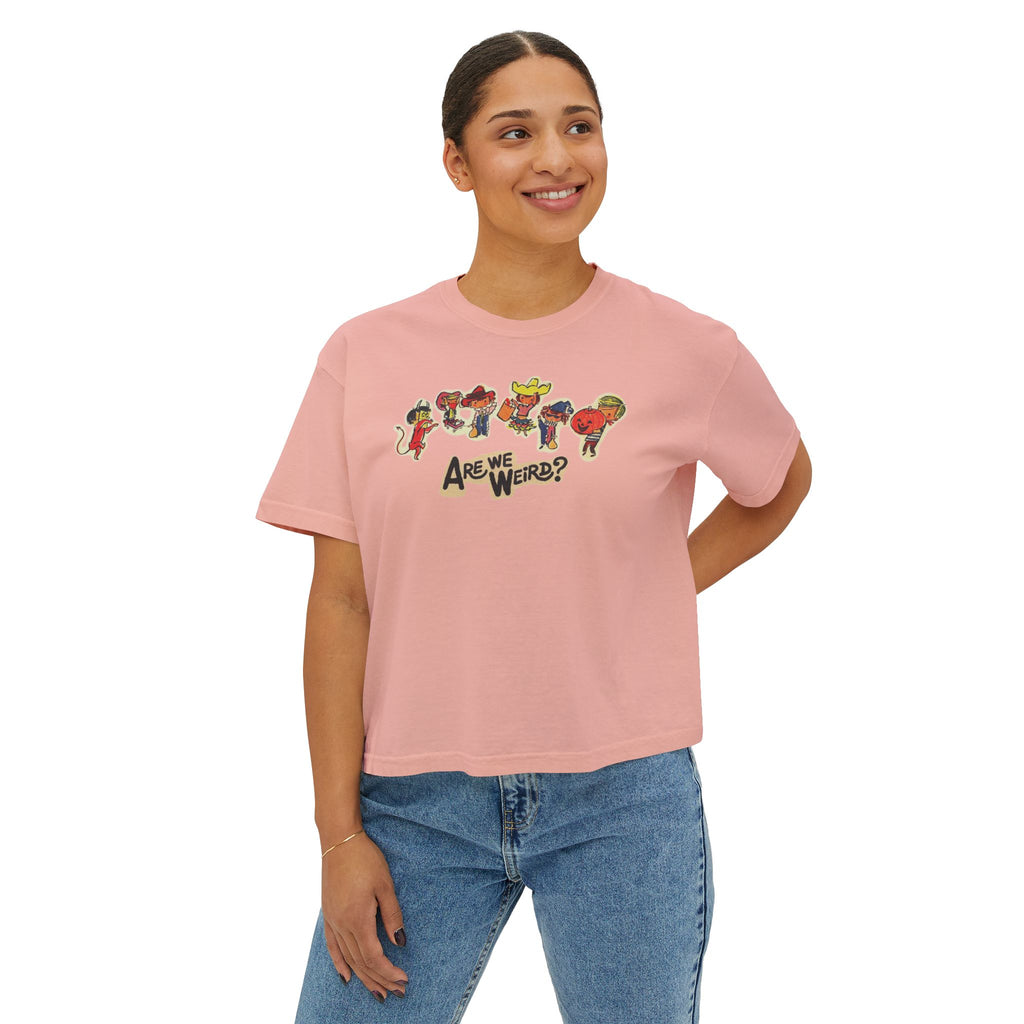 are we weird crop tee