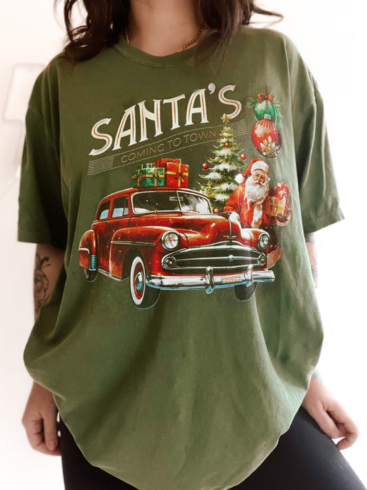 Santas Coming To Town Tee