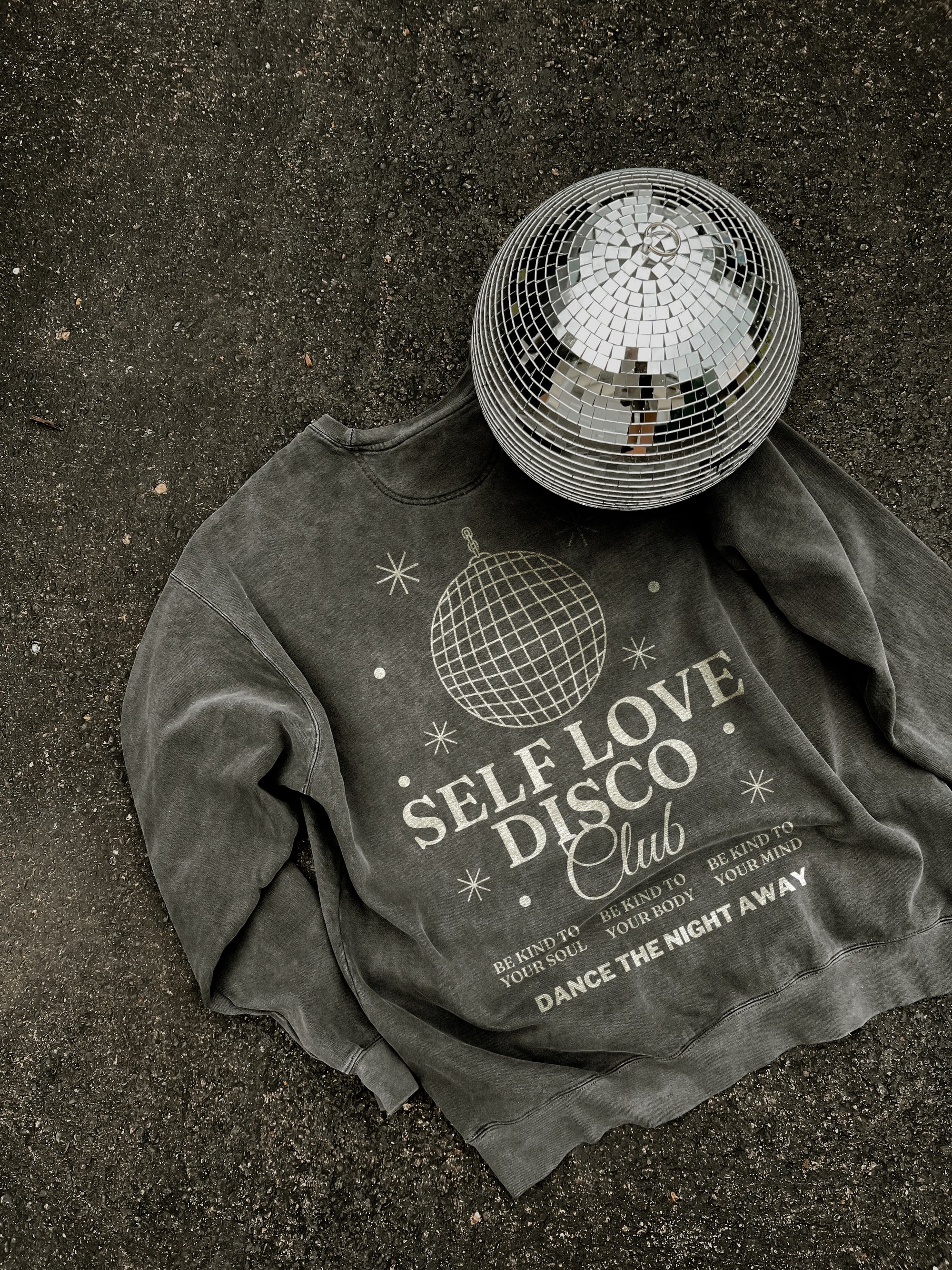 Self Love Disco Club Vintage Wash Crew