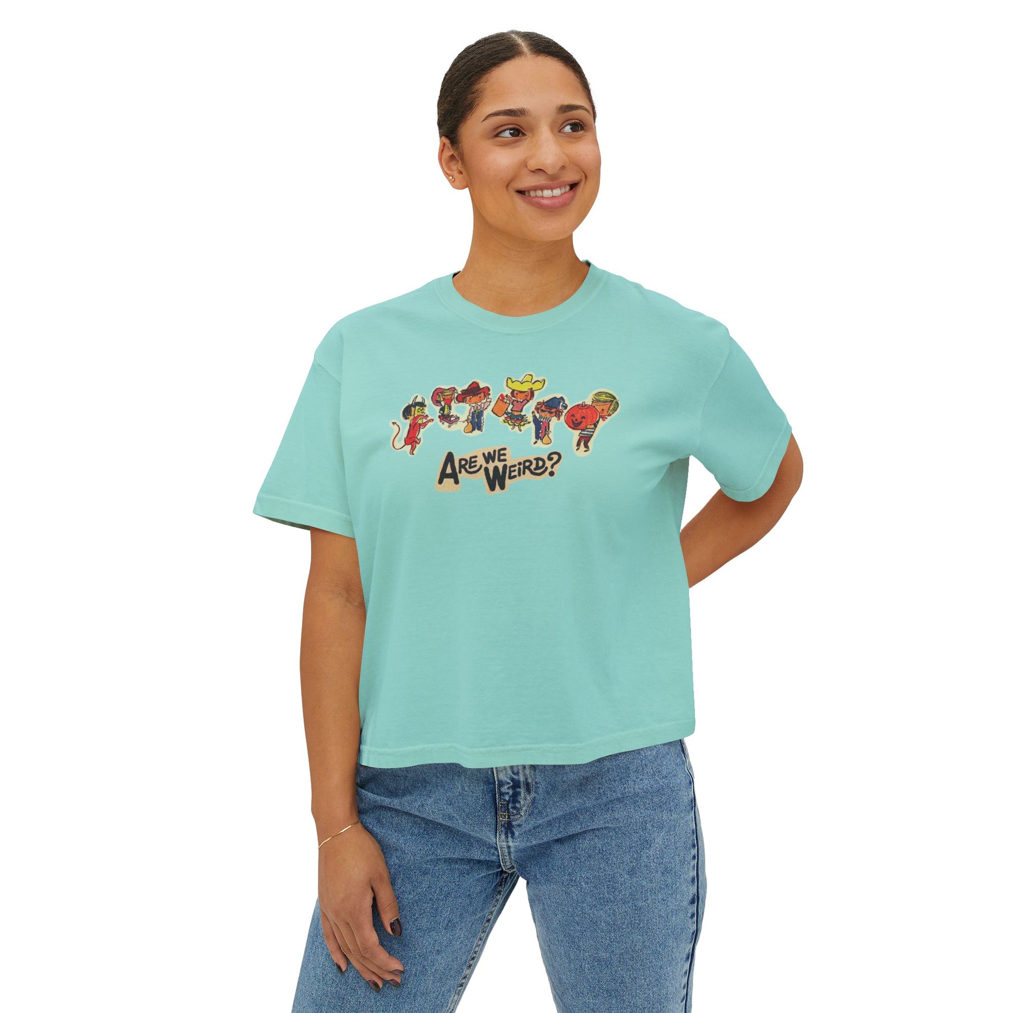 are we weird crop tee