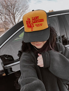 Lady Lawless Trucker Hat - Black/Gold