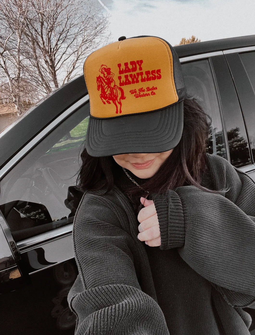 Lady Lawless Trucker Hat - Black/Gold