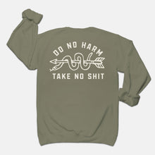 Load image into Gallery viewer, Do No Harm Take No Shit Crewneck
