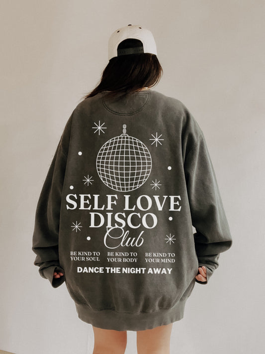 Self Love Disco Club Vintage Wash Crew