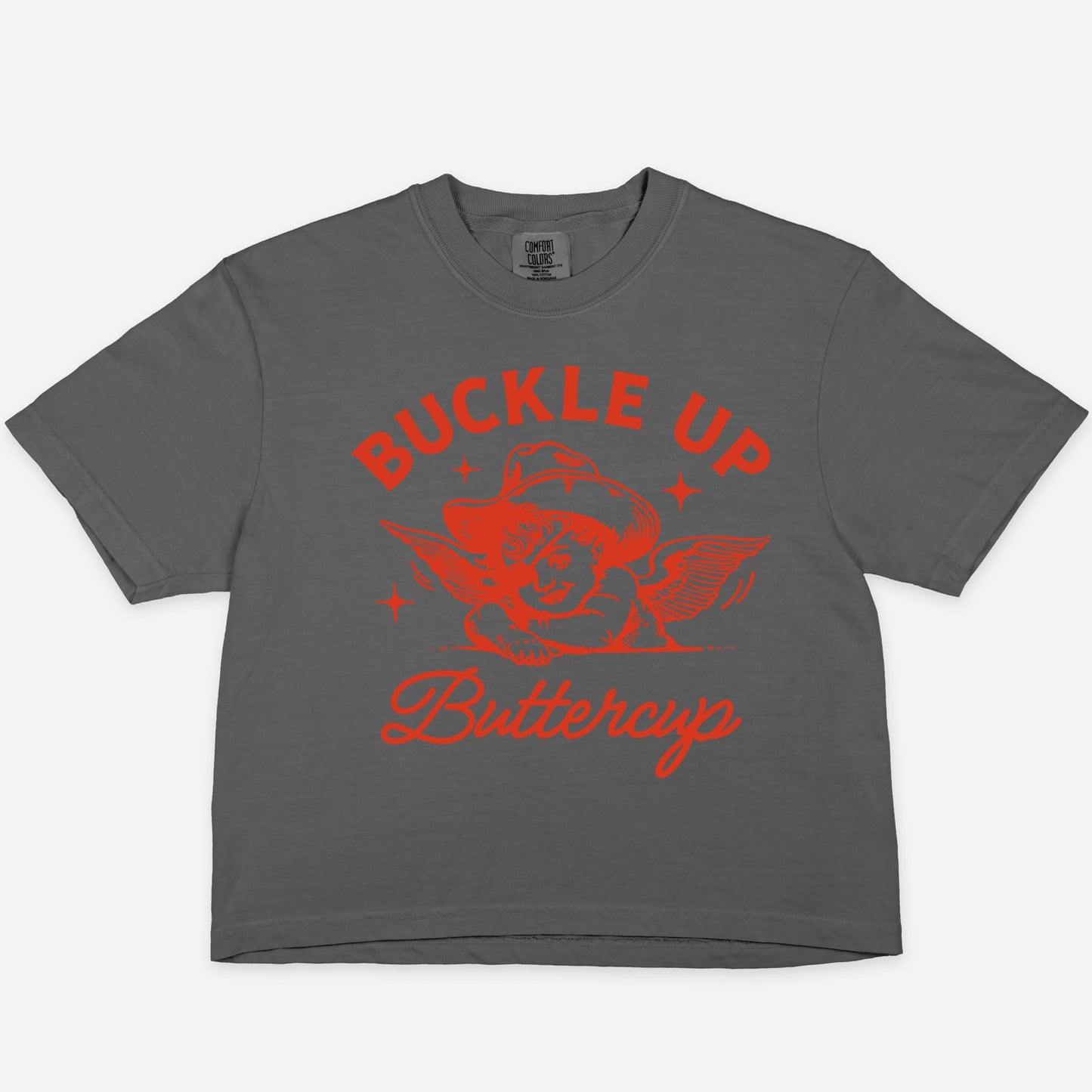 Buckle Up Buttercup Boxy Baby Tee