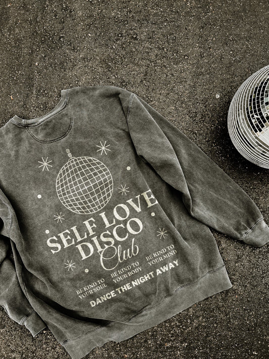 Self Love Disco Club Vintage Wash Crew