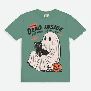 Dead Inside But Love Cats Halloween Tee