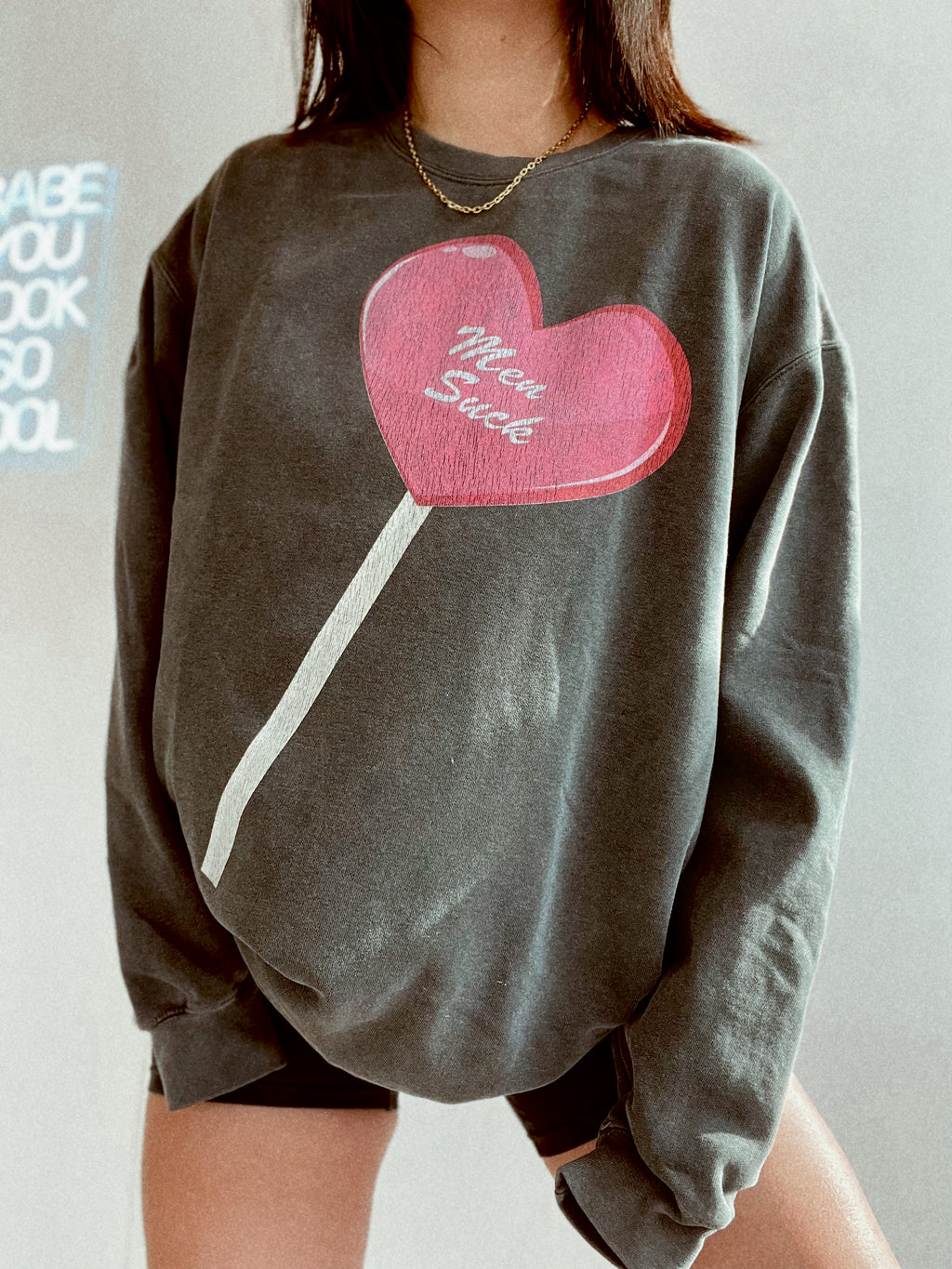 Men Suck Vintage Wash Crewneck