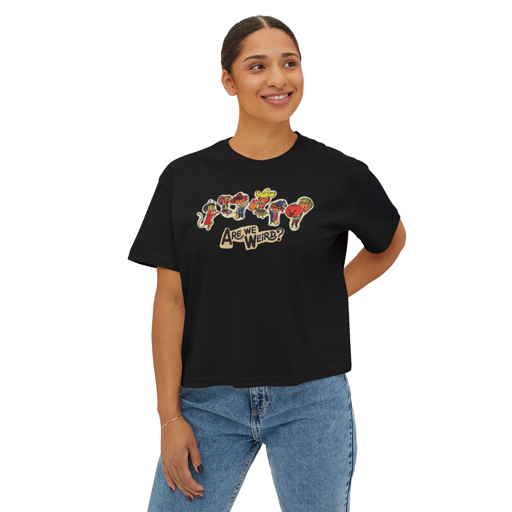 are we weird crop tee