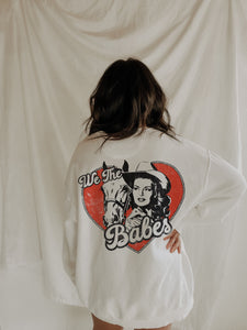 We The Babes Cowgirl Heart Vintage Crew
