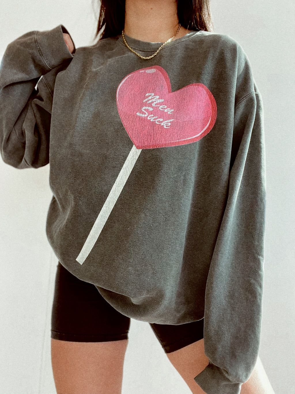 Men Suck Vintage Wash Crewneck