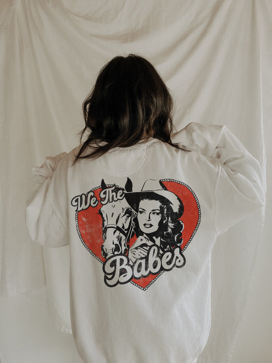 We The Babes Cowgirl Heart Vintage Crew