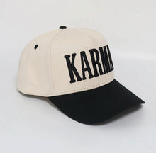 Load image into Gallery viewer, Karma Embroidered Trucker Hat
