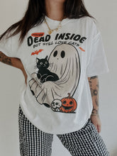 Load image into Gallery viewer, Dead Inside But Love Cats Halloween Tee
