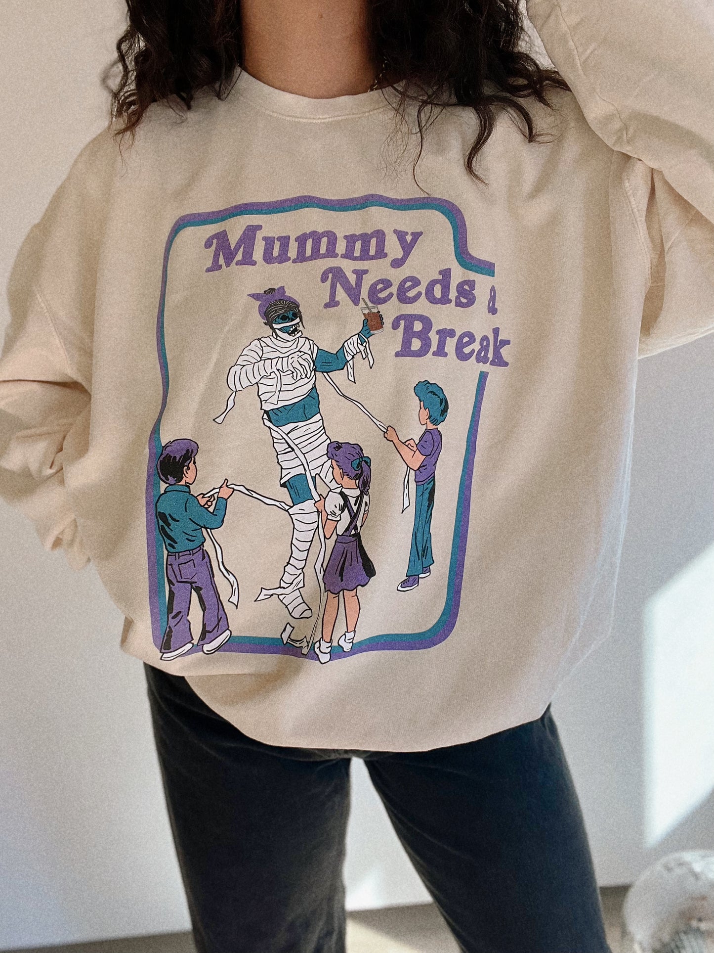 Mummy Needs A Break Vintage Crewneck