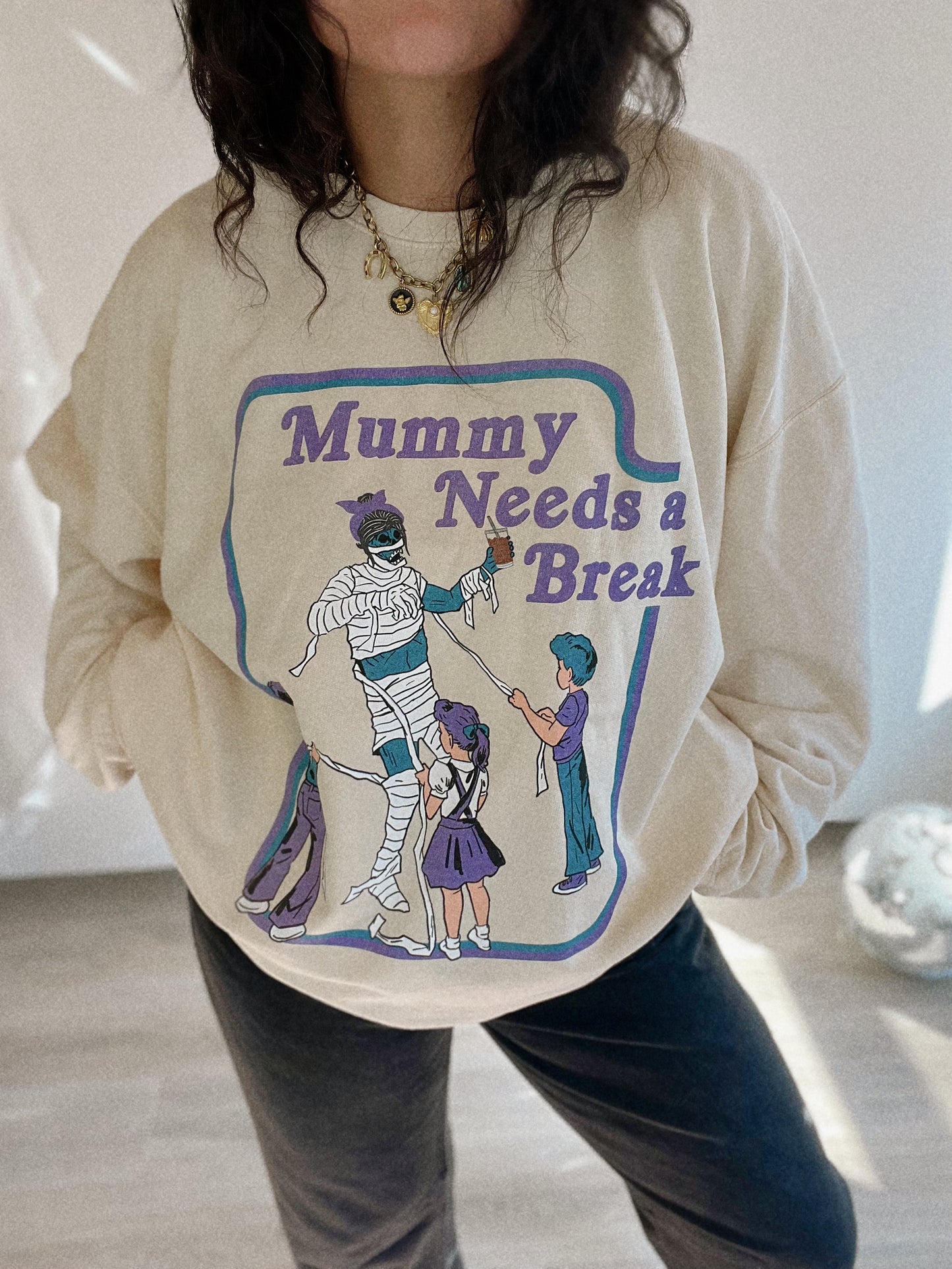 Mummy Needs A Break Vintage Crewneck