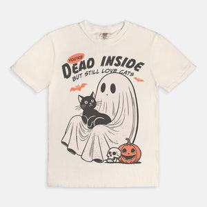 Dead Inside But Love Cats Halloween Tee