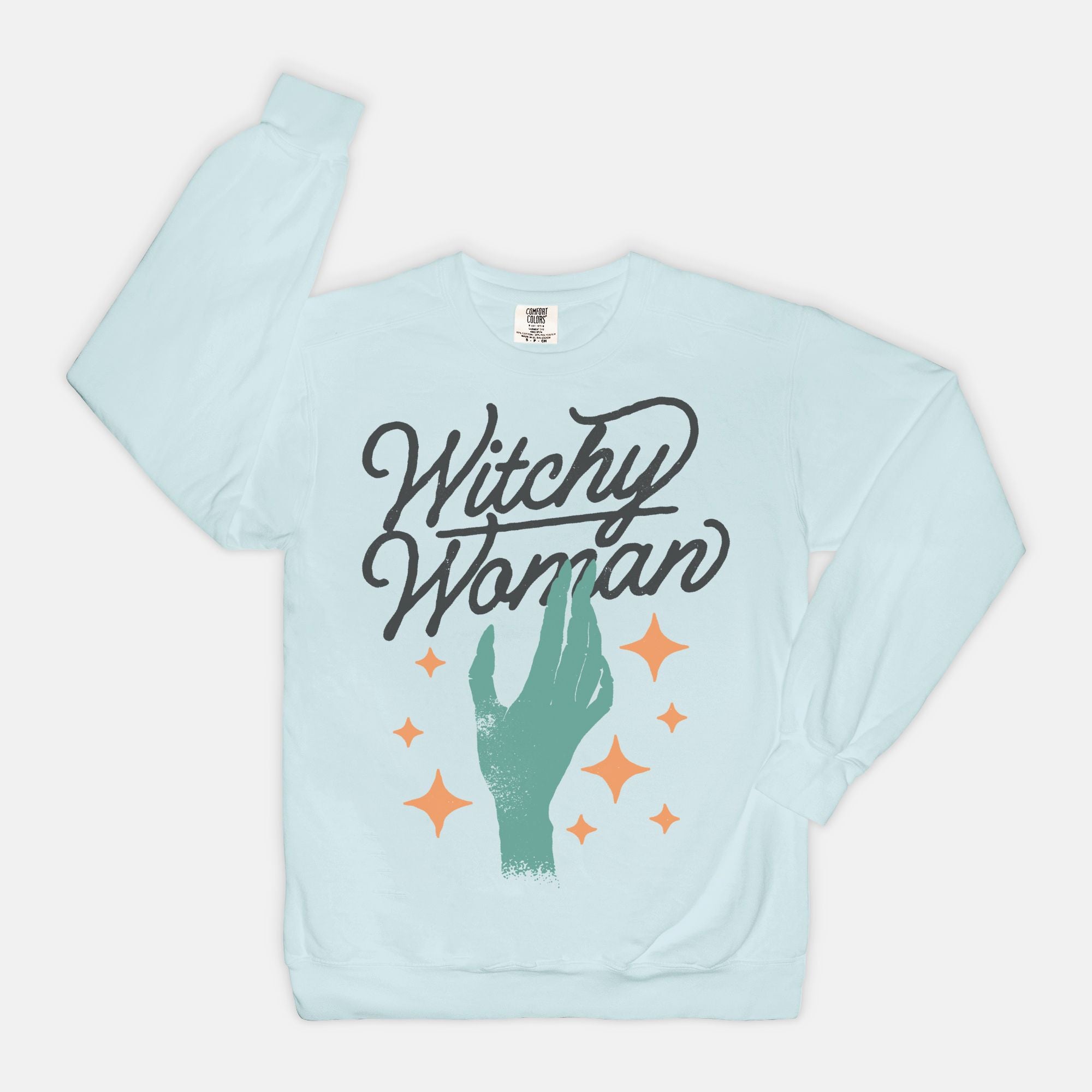 Witchy Woman Halloween Vintage Crew