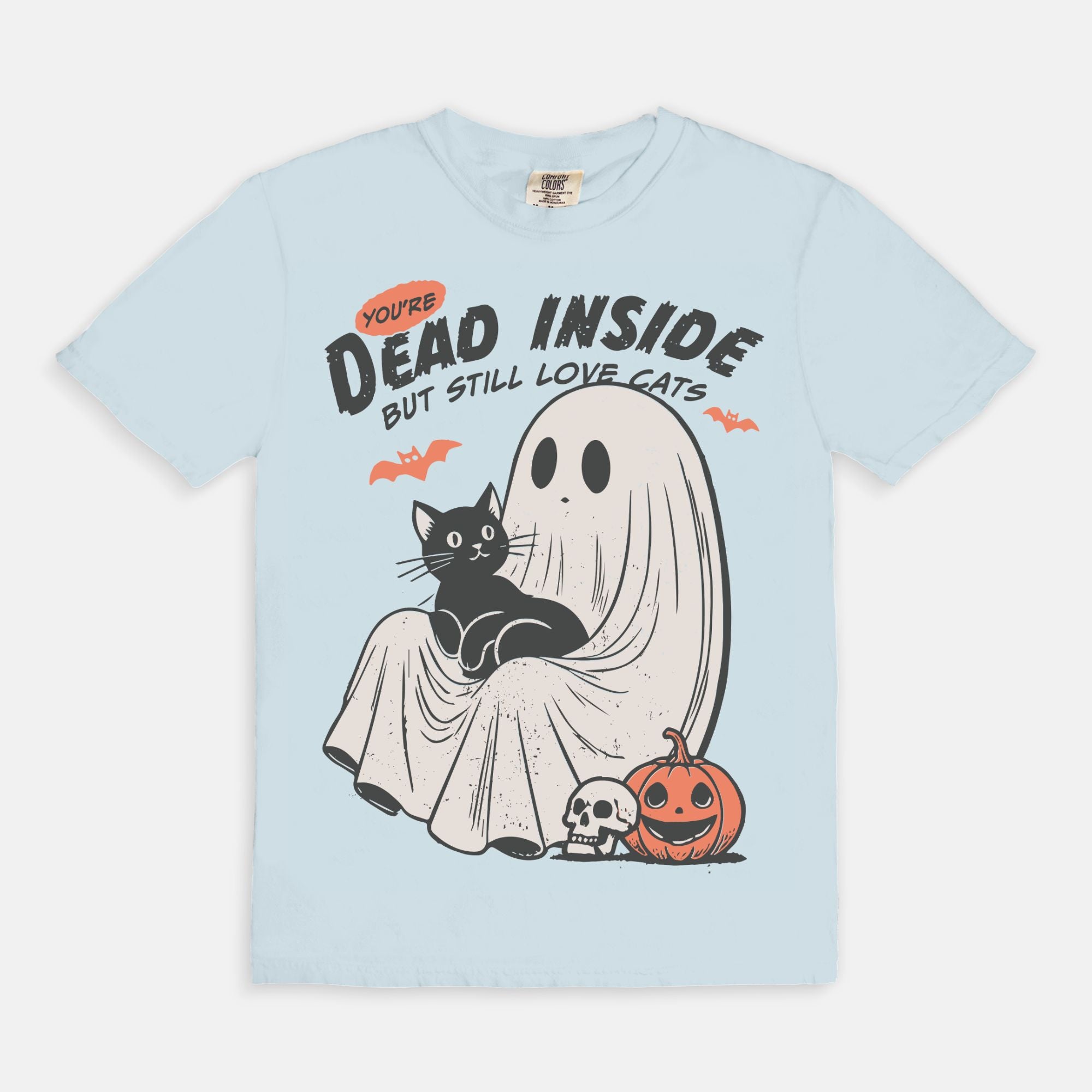 Dead Inside But Love Cats Halloween Tee
