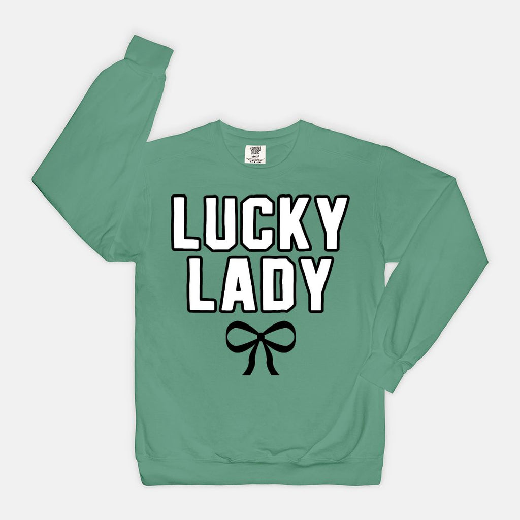 Lucky Lady Bow Vintage Wash Crew