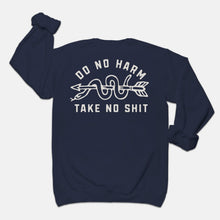 Load image into Gallery viewer, Do No Harm Take No Shit Crewneck
