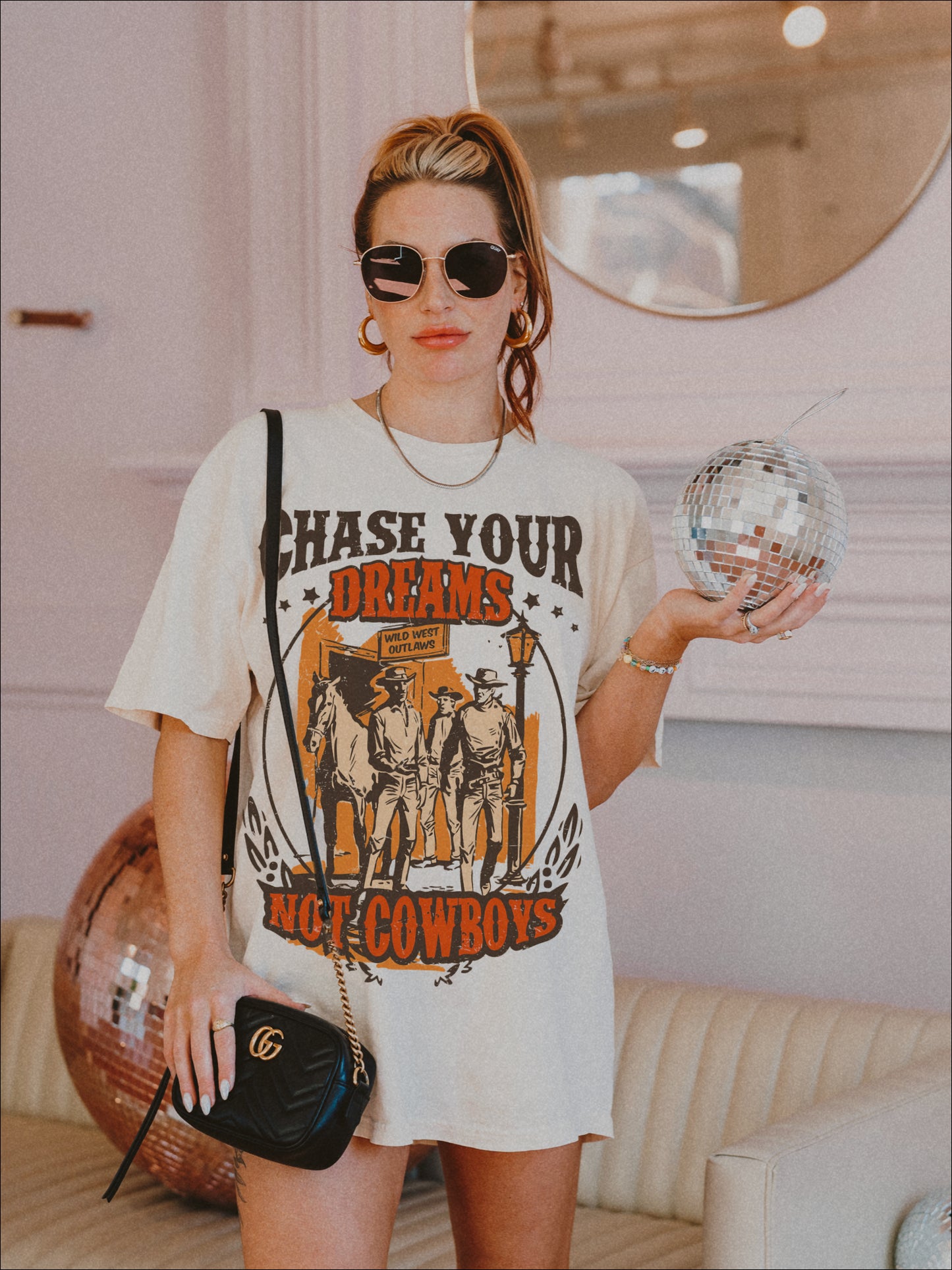 Chase Your Dreams Not Cowboys Tee