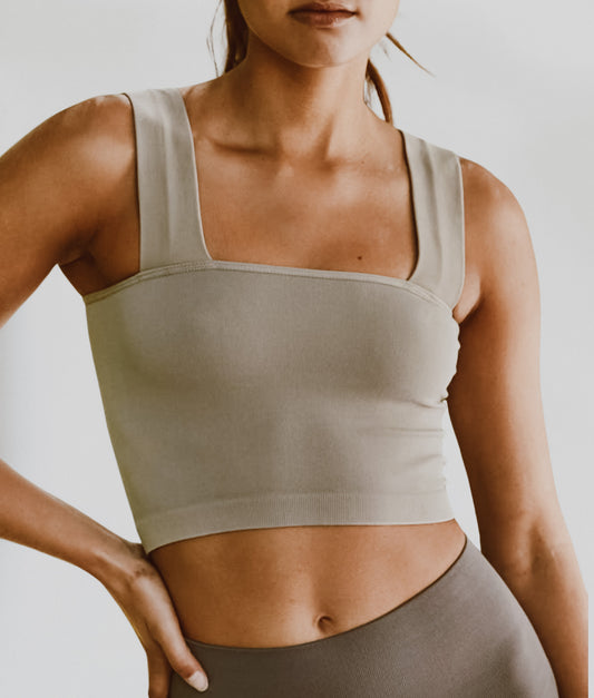 SQUARE UP | SUPER SOFT RIBBED BRAMI | SMOKY TAUPE