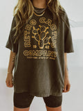 Retro Cactus 90s Oversized Tee - Smoke